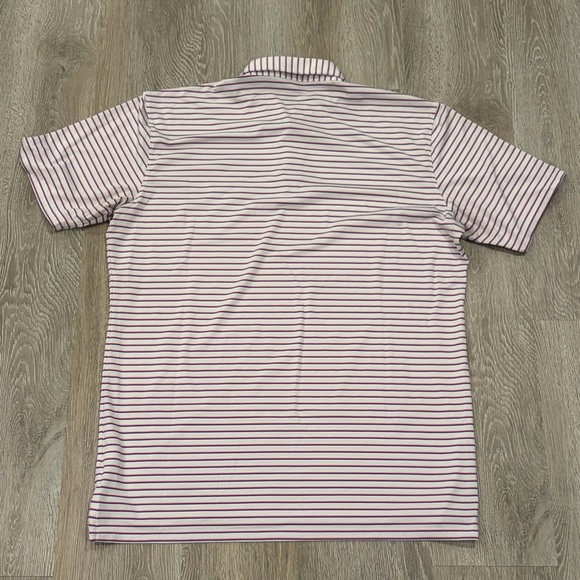 Holderness & Bourne Sutton Polo Shirt Mens Large White Stripe Medalist Golf Club - Picture 3 of 9